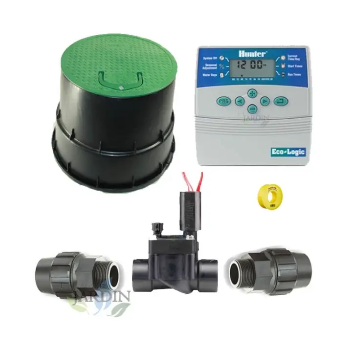 HUNTER Pack RIEGO AUTOMATICO Hunter Irrigation 24V, 1 Zona de Riego para tuberia 32mm - 1