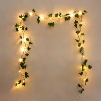 Luces De Ivy Artificial De Hojas Verdes Y Flores 2M-10M Para Decoración De Bodas Fiesta Navidad Hogar Pared  Cadena De Luz Faeirina - details 9