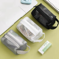 Bolsa De Maquillaje Transparente De Malla Para Viajes Y Oficinas Bolso De Almacenamiento De Toallitas Bolsa De Cosméticos Con Cierre De Cremallera - details 0