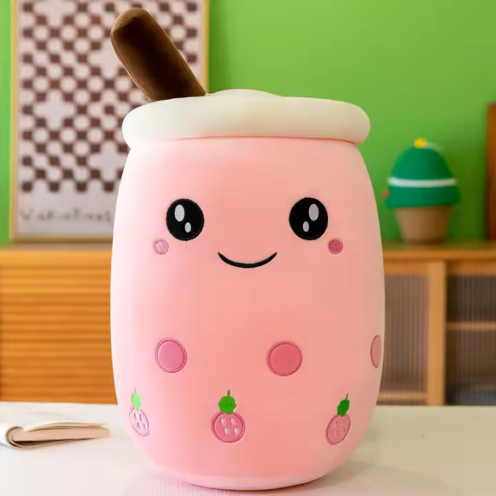 Almohada De Té De Burbuja Gigante 22-70cm Peluche Squishy Con Boba Bebida De Frutas Y Helado Decoración Para Regalo - 1