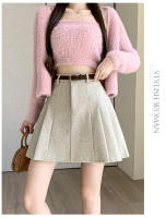 Falda Mini Plisada De Lana Para Mujer Estilo Callejero Invierno Prepa Escuela Kawaii Saias A-Line Corta Con Shorts - details 2