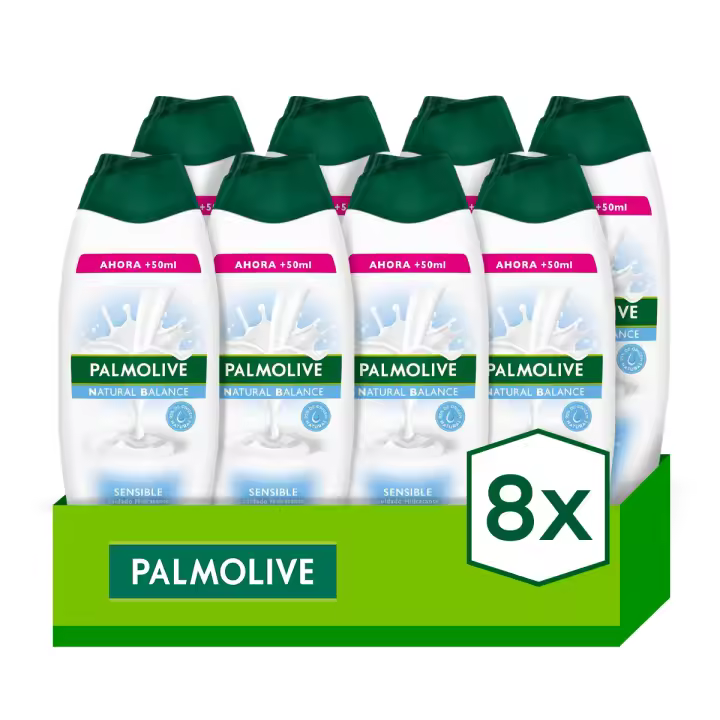 Gel de ducha o baño Palmolive Natural Balance Sensible nutritivo 600ml Pack de 8 - 1