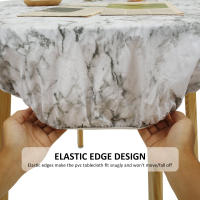 Mantel Redondo De PVC Impermeable Y Antiaceite Con Borde Elástico Para Fiesta Y Boda Decoración De Hogar Y Cocina Cubierta De Protección Para Mesa - details 3