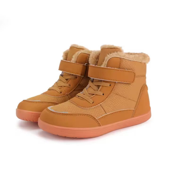 Botas De Ugg Estilo Invernal Para Niños Y Niñas Con Palmas Abiertas Y Forro Quilted Velcro Calientes Suela Antideslizante Para Frío - 1
