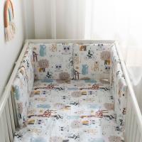LALA - Juego de ropa de Cama para Cuna de Bebe, Valla de Algodón Puro, 30x30x6 piezas enteras, lavado de Bicicleta para perro. - details 0