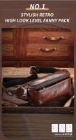 BULLCAPTAIN Bolsa De Cintura Para Hombres Cuero Genuino Estilo Vintage Bolsa Transversal Deportiva Exterior Moda Bolsa De Hombro Y Pecho - details 1