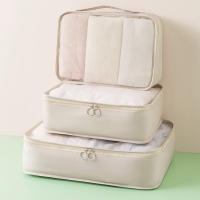 3PCS Cubos De Viaje Plegables Y Impermeables Organizador De Maleta De Nylon Con Bolso Portátil Para Almacenamiento Eco-amigable - details 1
