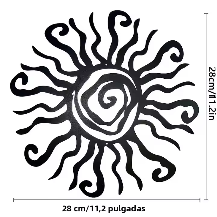 DDPNKL Arte De Sol Metálico Para Pared Decoración Al Aire Libre De 18 Pulgadas Prueba De Oxidación Ideal Para Cocina Baño Sala De Estar - 1