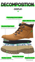 Botas De Seguridad Impermeables Para Hombre Indestructibles Con Punta De Acero Antideslizantes Antipinchazos Para Motociclistas Biker Botas Para Hombre - details 10