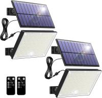 Luz Solar Exterior,400LED Focos Led Exterior Solares 3 Modos, Blanco Frío Impermeable Luces Solares Led exterior Jardin para Seguridad e Iluminación(2 Paquete [Clase de eficiencia energética A ++]) - details 0