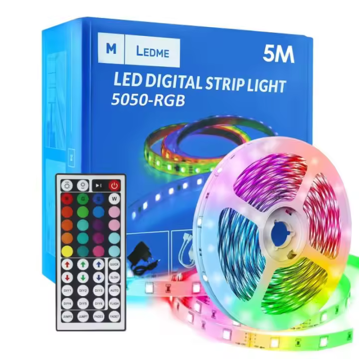 Pack Tira de Led RGB 5050 30L 12V con Control APP/WIFI y MANDO - 5 Metros LEDME - 1