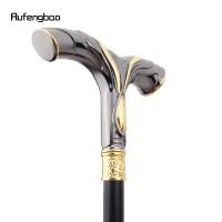 Bastón De Moda Dorado Y Negro Con Líneas Fluídas Para Cosplay Y Fiestas Decorativo Y Elegante Con Punta De Goma 92cm - details 7