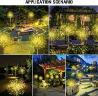 Luces Solares Para Jardín 200LED Impermeables Con Herramienta De Instalación Luces De Fuegos Artificiales Para Camino Césped Navidad - details 2