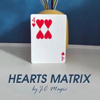 Hearts Matrix J.C Magia De Cartas Truco De Punto Cambio 4 Corazones a 2 Ilusión De Calle Magia Para Magos Y Mentales Prop Gimmick - details 0