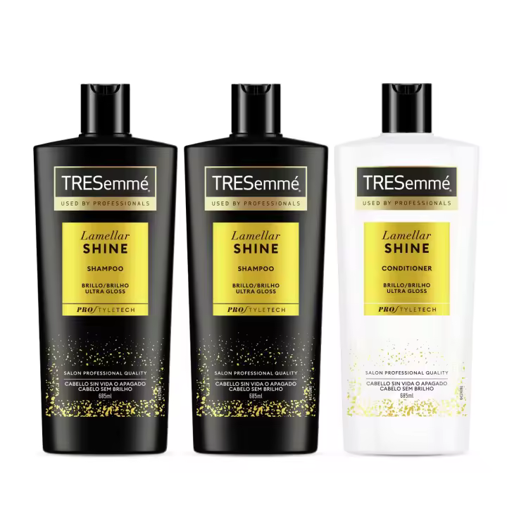 TRESemmé Lamellar Shine Champú 685ml x2 + Acondicionador 685ml - 1