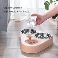 Alimentador Y Bebedero Automático Para Gatos Y Perros Con Doble Cuenco Anti-tropezón Botella De Agua Acero Inoxidable Suministros Para Mascotas Fuente De Agua Para Gatos - details 7