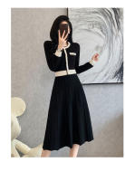 Vestido De Punto Largo Con Cuello Redondo Y Bolsillos Estilizado Alto A-line Para Mujer Vestido De Suéter De Otoño E Invierno Nuevo 2024 - details 6