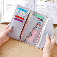 Cartera Larga De Mujer 2025 Moda En Cuero PU Suave Negro Luz Gris Rojo Con Cierre De Cremallera Sección Longitud Clutch Bolsa Moneda - details 12