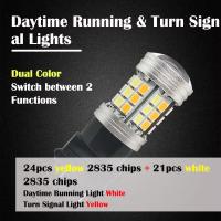 Bombilla LED Dual Color Switchback T20 7443 W21/5W T25 3157 Luz De Señal LED DRL 1157 BAY15D P21/5W Para Automóvil 12V Para Ford Toyota Honda Chevrolet Hyundai Kia Citroen PEUGEOT Renault Jeep Nissan - details 2