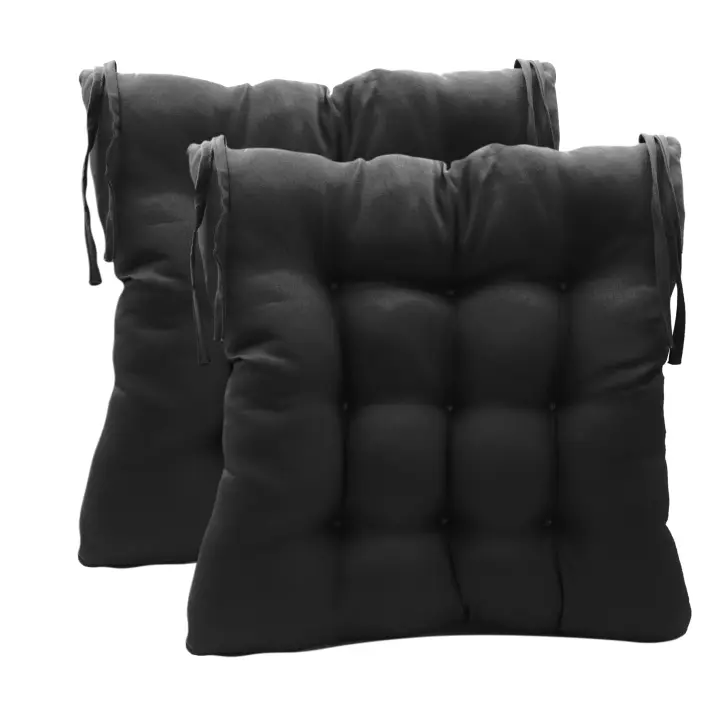 Pack de 2 Cojines para Sillas de Exterior e Interior Reversibles 40 x 40 x 7 cm, con Correas de Sujeción - 1