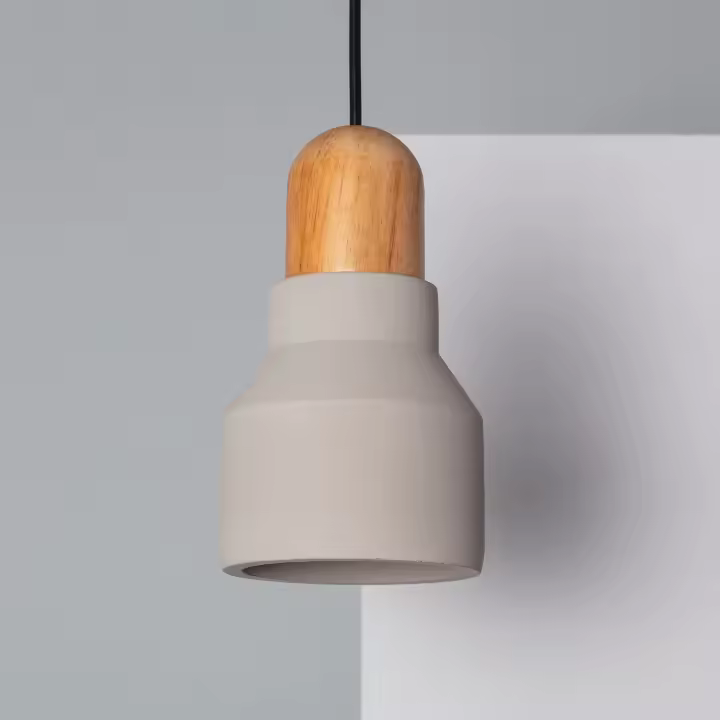 Ledkia Lámpara Colgante Hormigón y Madera Luster - 1