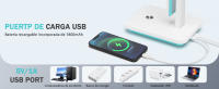 Aigostar lámpara escritorio LED,flexo de escritorio plegable con cable, puerto USB y tipo C, 3 modos y 4 niveles de brillo, función de memoria, flexible ajustable, control táctil, blanco-Verde - details 6