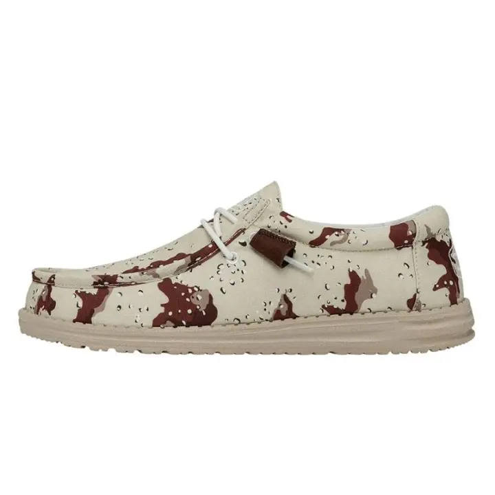 Hey Dude Wally Camouflage Hombre - Mocasines italianos casual - Extraligeros y cómodos - 1