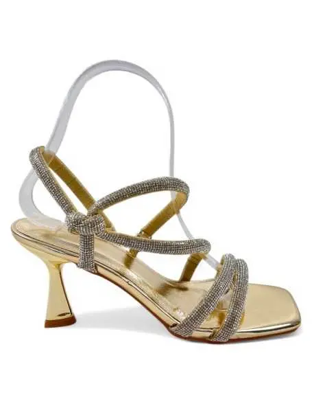 Timbos Sandalia tacon fiesta de mujer oro 131251 - 1