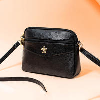 Bolso De Hombro Para Mujer En Cuero PU Sólido Moda Bolso Cruzado Small Bolsas Femininas Con Cierre De Cremallera Y Decoración De Flores - details 9