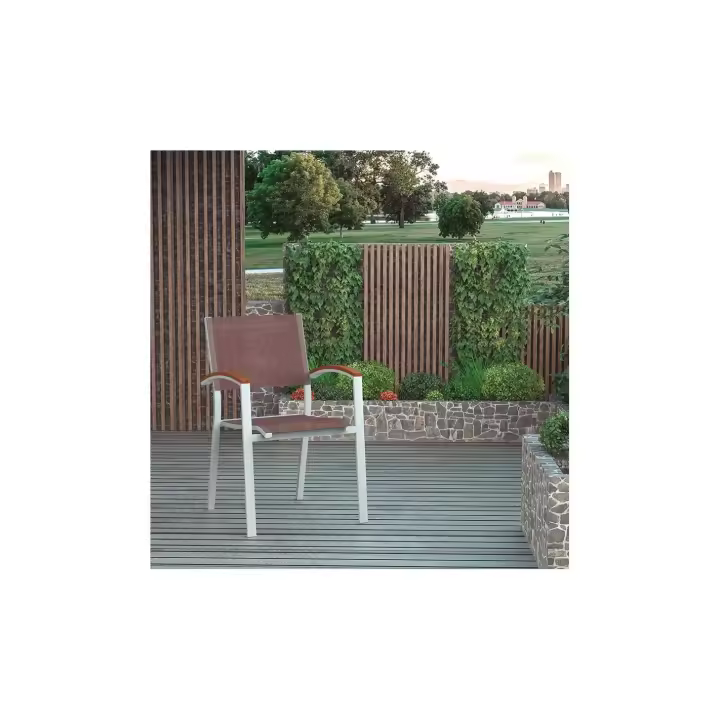 SILLA ALUMINIO TEXTILENE BRAZO MADERA  - DE SUINPLAS DECORACIONES - 1