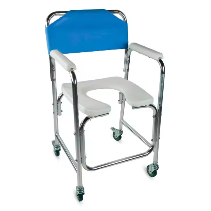 Mobiclinic Manzanares Silla para WC para Minusválidos Marca Española Silla de ruedas inodoro para ancianos de Aluminio Asiento Ergonómico Sistema de frenado - 1