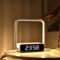Lámpara de escritorio de 20W y Cargador inalámbrico de 5W 3 grados de Brillo Luz de Reloj despertador with Reloj y sensitive al tacto para REAG, Cabeza, dormitorio, Oficina - details 6