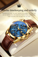 Reloj De Pulsera Para Hombre OLEVS 2872 Cronógrafo Resistente Al Agua Con Correa De Cuero Luminoso Y Manos Luminosas Reloj De Cuarzo Deportivo De Lujo - details 3