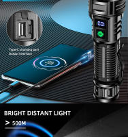 Nueva linterna de luz potente recargable con pantalla digital, láser blanco, LED, iluminación exterior, linterna recargable con zoom multifunción - details 3