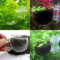 Vaso De Planta Acuática Con Soporte De Absorción Para Acuario Mini Vaso De Red Worm Decoración Para Tanque De Peces Y Aquascape De Vidrio Rojo - details 4