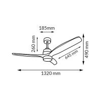 Ventilador de Techo LED con Mando y Temporizador, Motor Silencioso DC, Luz Regulable CCT, Estilo Blanco/Madera, 132 cm, IP20, Ideal para Salón o Dormitorio OstarkDom-LEDUNI - details 0