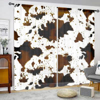 2 Piezas Cortinas De Pato Moda Con Patrón De Vaca Semi Nocturnas Para Sala De Estar Dormitorio Cocina Decoración De Hogar - details 2