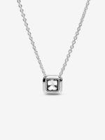 Pandora - Collar con Halo de Brillo Cuadrada-Plata de Leyes - details 0