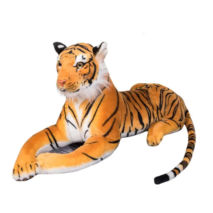 Jaguar De Tigre Blanco Gigante Peluche Realista Juguetes De Animales Silvestres Simulación Muñeco De Peluche Para Niños Regalos De Cumpleaños Decoración Suave Y Realista - 1