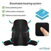 Ociodual Mochila de Senderismo, 50 Litros, Impermeable y Ligera, Color Verde, Múltiples Bolsillos, ideal para Viaje, Montaña, Acampada, Aire libre, Ultraligera - details 3