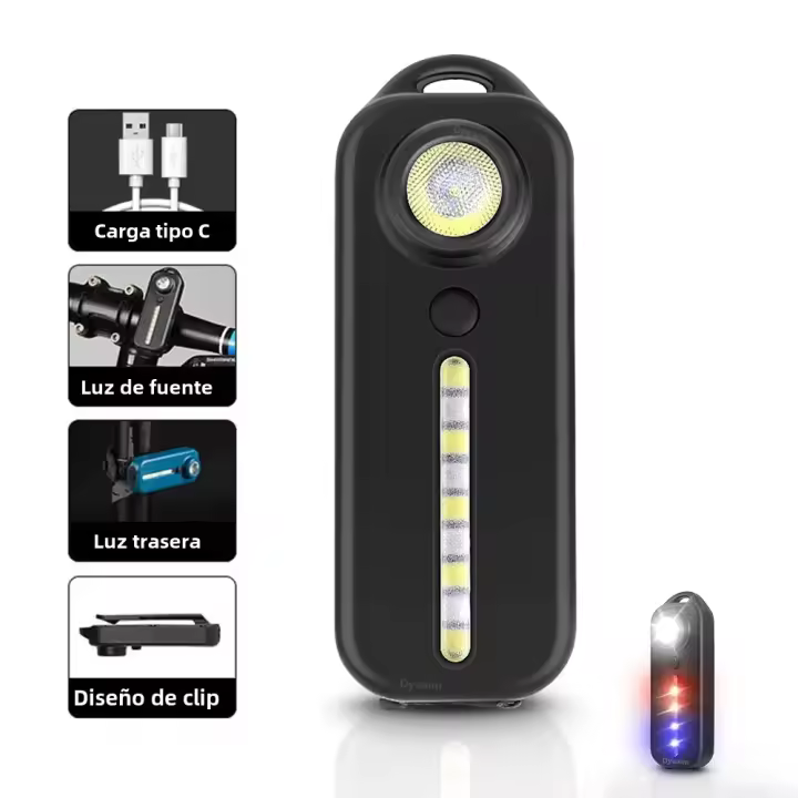 Linterna LED Recargable USB Con Clip Para Hombro Y Llavero Luz De Trabajo Para Policía Lámpara Exterior Antigolpes Impermeable Para Camping Senderismo Pesca - 1