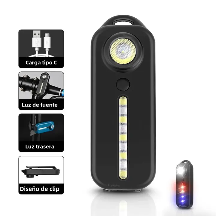 Linterna LED Recargable USB Con Clip Para Hombro Y Llavero Luz De Trabajo Para Policía Lámpara Exterior Antigolpes Impermeable Para Camping Senderismo Pesca - 1