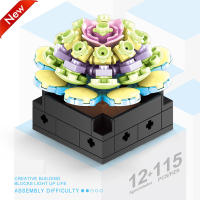 Bloques De Construcción DIY MOC Plantas Succulentas Cactus Gypsophila Bonsái Jardín Modelo Romántico Para Niños Kit De Juguetes - details 18