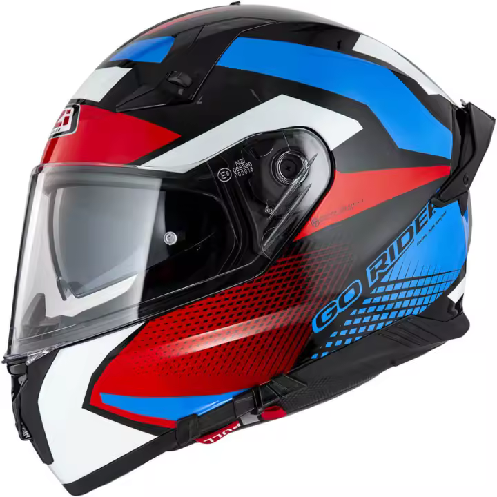 Casco Integral NZI Go Rider Stream Quadri Black Red Blue - 1