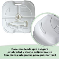 Base de Sombrilla XXL 45x45x14 cm, Rellenable hasta 25 kg - Rosca Universal Ajustable 18-38mm, Plástico Resistente UV, Ideal para Playa/Jardín/Piscina, Estabilidad en Vientos Fuertes, Asa Ergonómica Incluida - details 1