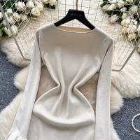 Nuevo Abrigo De Otoño Para Mujer Con Mangas Flare Y Cuello Redondo Dress De Patchwork Colorido Con Volantes Slim Mini Para Fiesta - details 10