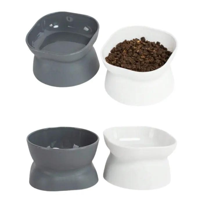 Cuenco Para Mascotas 1Pc Alimento Y Agua Para Gatos Y Pequeños Perros Plástico Forma Redonda Alimento Y Agua Separados - 1