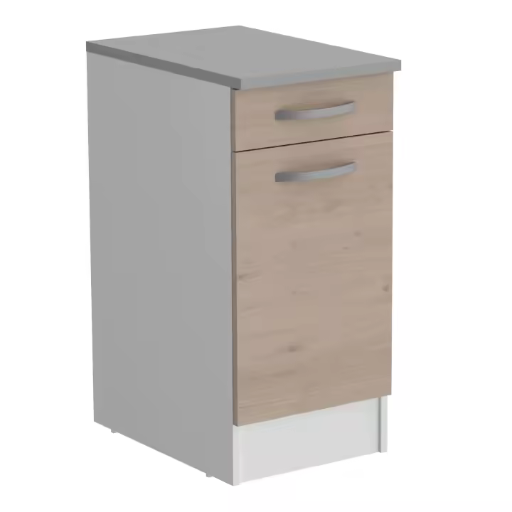 Módulo Cocina Inferior Eko 1C 1P Roble Jackson y Blanco 40x60 cm - 1