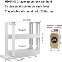 Estante Giratorio De 2 Niveles Para Especias Organizador Creativo Para Cocina Y Baño Metálico Multi-Funcional Para El Hogar - details 7