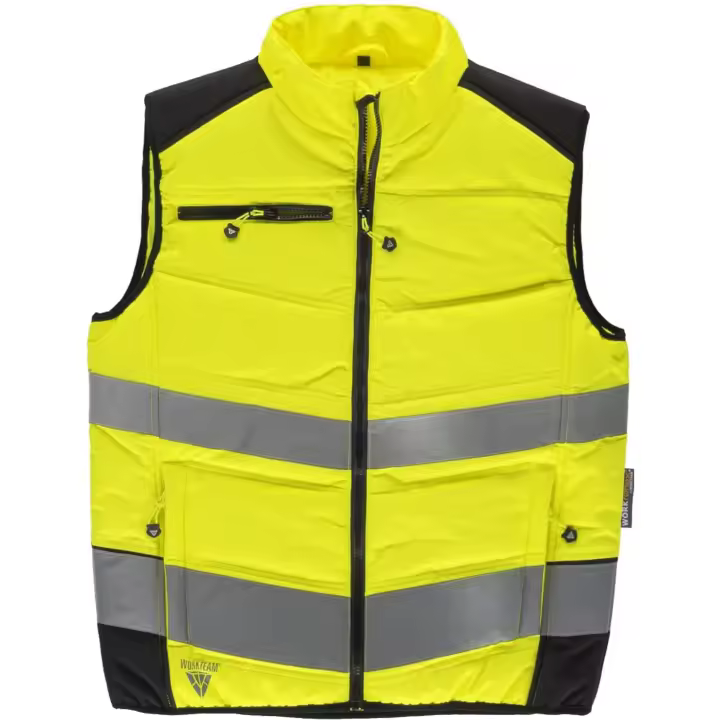 Workteam Chaleco Acolchado Alta Visibilidad Trabajo, Cintas Reflectantes. Unisex - 1